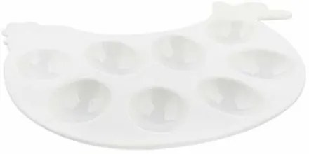 Florina Porcelanowy talerz na jajka Kurka, 26,5 x 20,5 x 2 cm