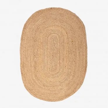 Dywan Owalny 100x140 Cm Z Naturalnego Juty Tempo Yute - Sklum