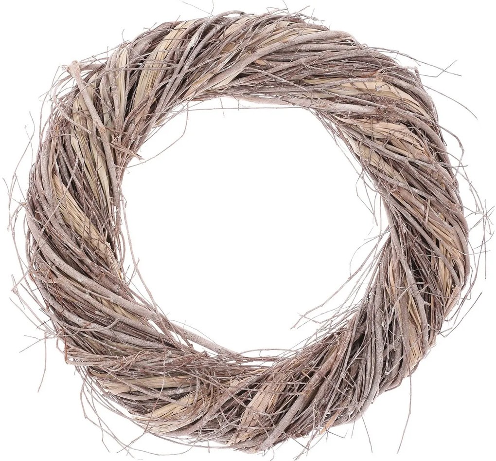 Wianek z wikliny, szaro-brązowy, średnica 30 cm