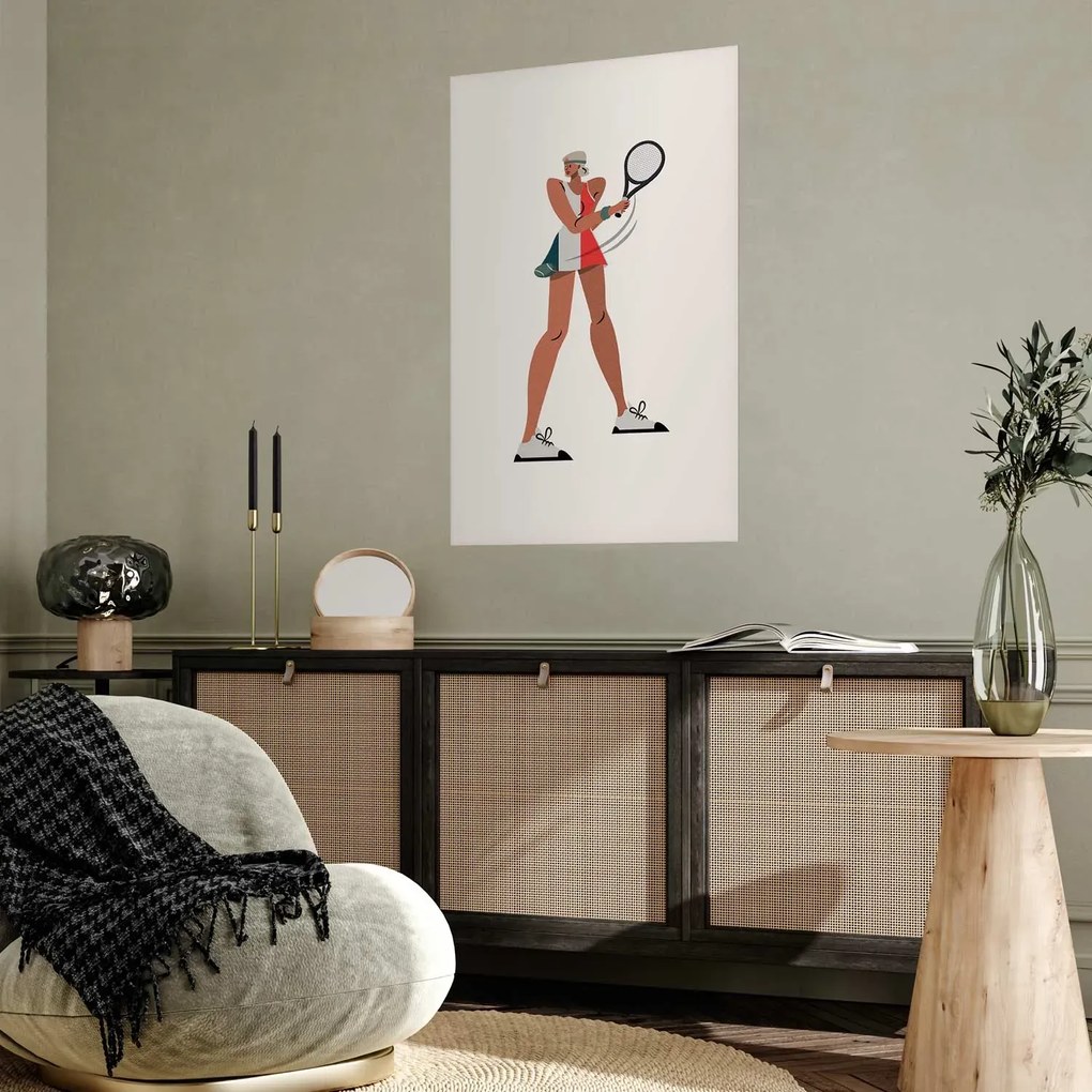 Plakat Tenisistka z rakietą 60x90 cm bez ramy bez marginesu ARTGEIST B