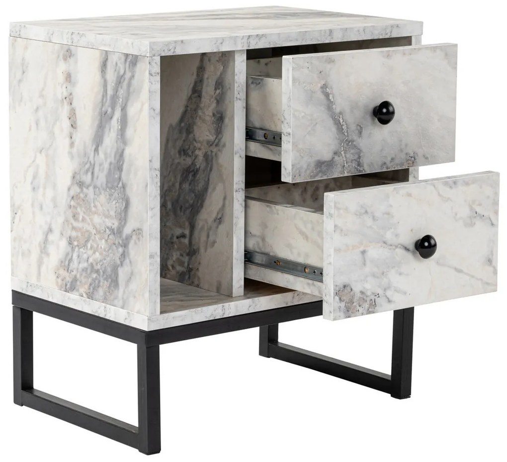 Stolik nocny Glimmer Fressia Marble Black