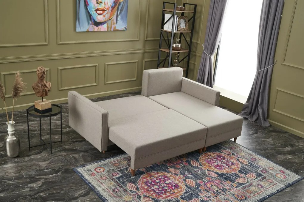 Narożna sofa rozkładana Aydam Right Cream