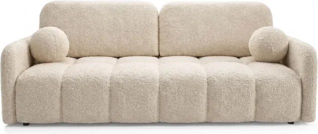 Sofa ZEN Rozkładana Dwuosobowa Beżowa Boucle Japandi