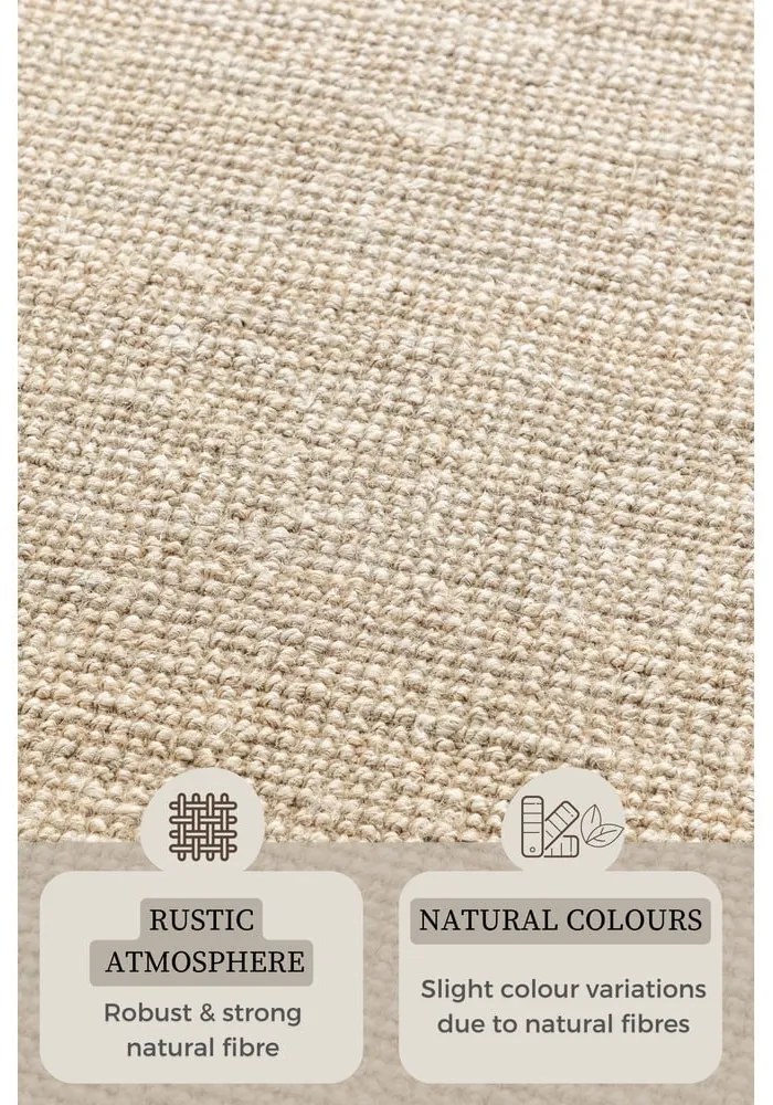 Kremowy chodnik z juty 80x200 cm Bouclé – Hanse Home