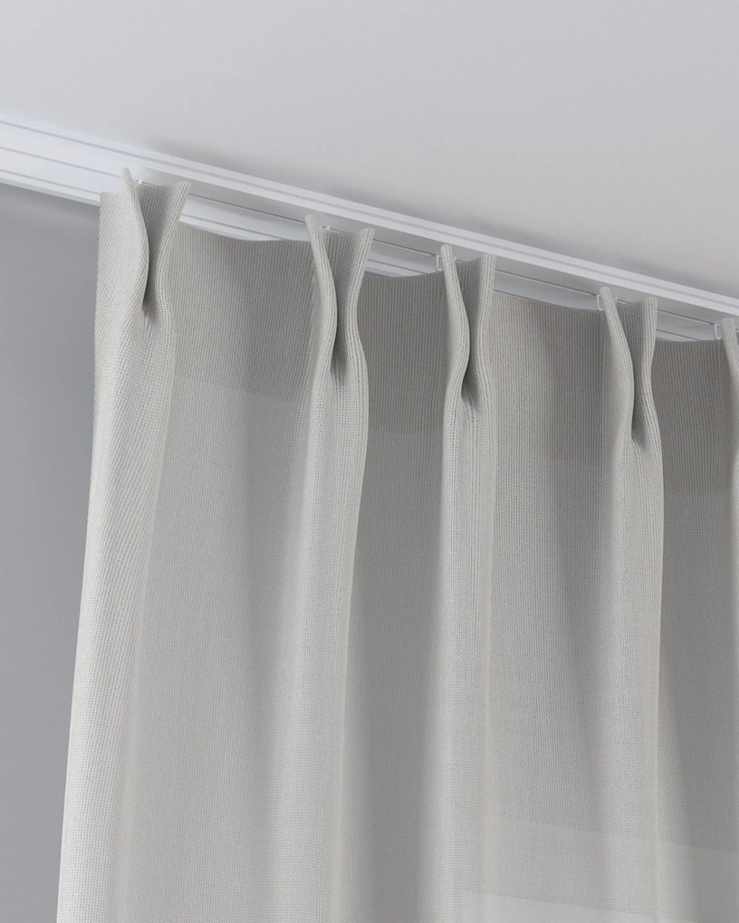Zasłona na haczykach flex podwójnych kolor biały tkanina strukturalna