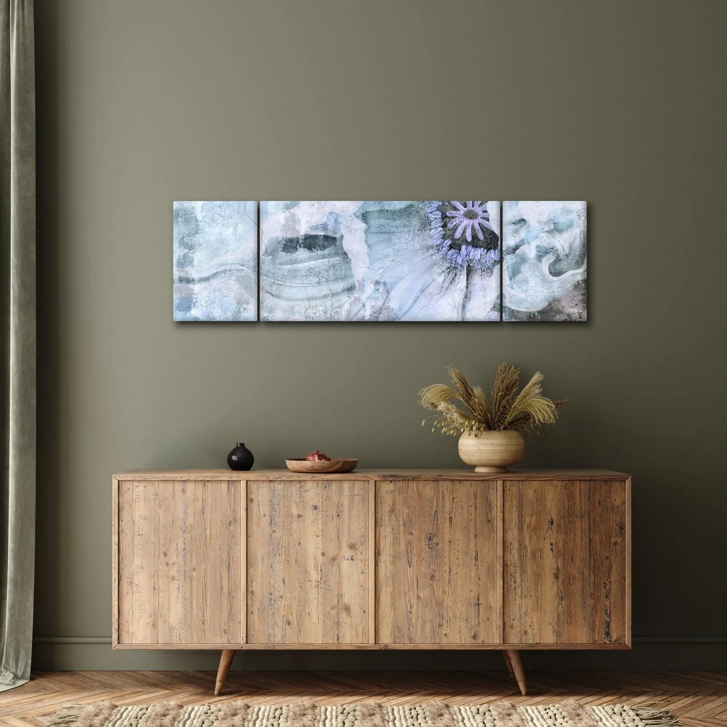 Obraz - Kwiatowy fresk na ceglanej ścianie (170x50 cm)