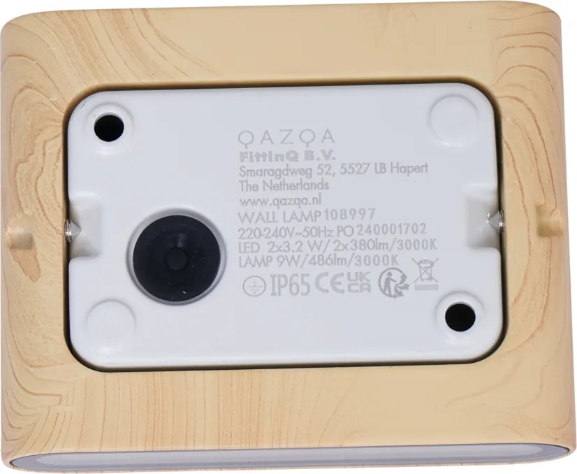 Skandynawska zewnętrzna lampa ścienna z efektem drewna 11,5cm z LED IP65 - Batt