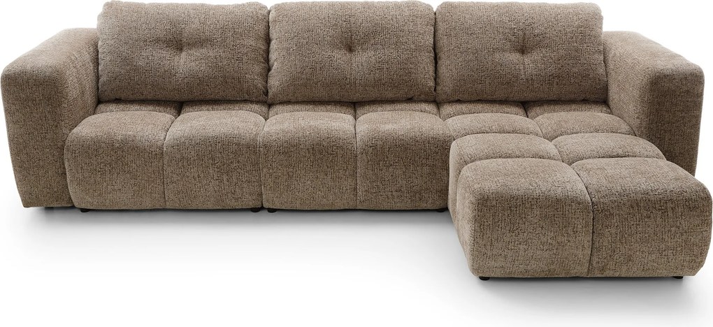 Masseno Narożnik ARTE z funkcją spania i pojemnikiem na pościel Narozniki L, Rozkładana sofa - Brązowy, BELLO 10