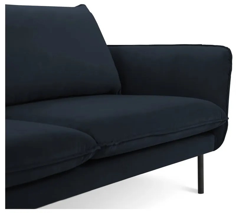 Ciemnoniebieska aksamitna sofa 200 cm Vienna – Cosmopolitan Design