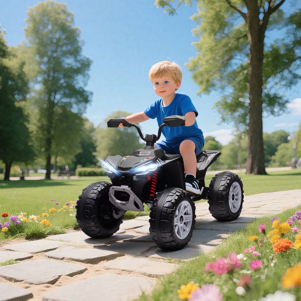 AIYAPLAY Elektryczny Quad dla Dzieci, 24V Pojazd z 4 Kołami, Reflektory, Port USB, Funkcja MP3, 6,5 km/h, 3-8 lat
