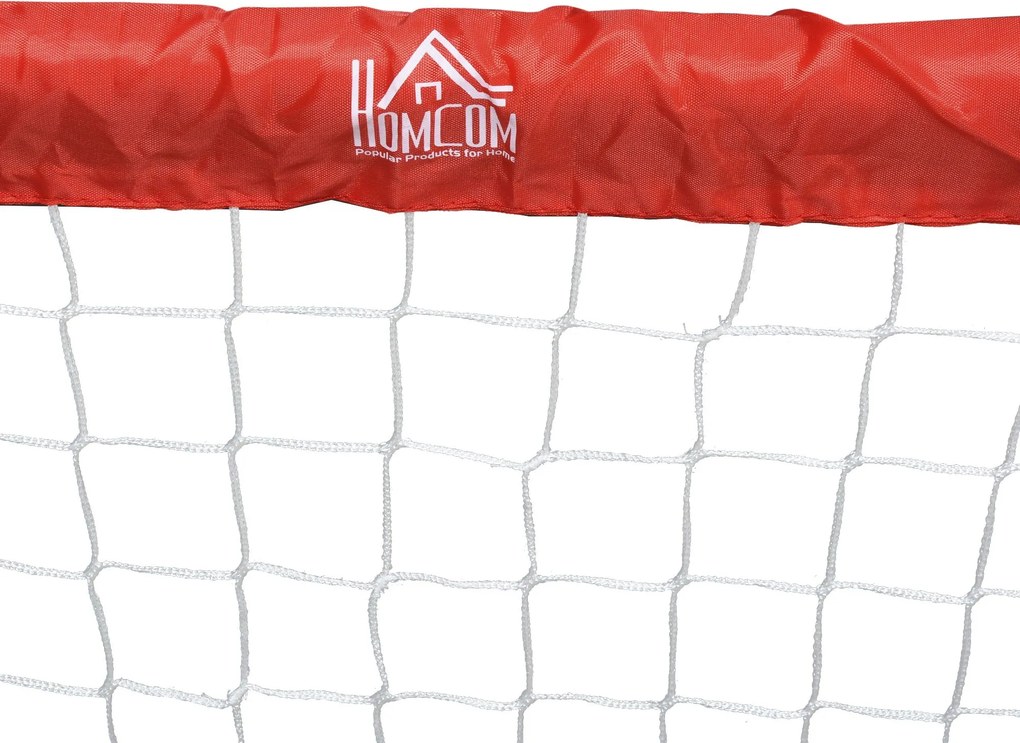 HOMCOM Zestaw 2 Mini Bramki Piłkarskie Siatka Czerwona Składane Stal 90x36x60cm | Aosom PL