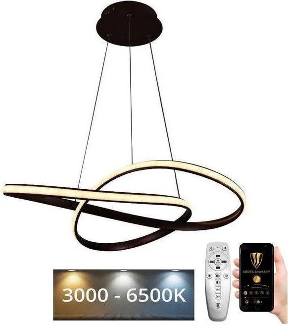 Brilagi - LED Żyrandol ściemnialny na lince COSMOWAVE LED/70W/230V 3000-6500K brązowy + pilot