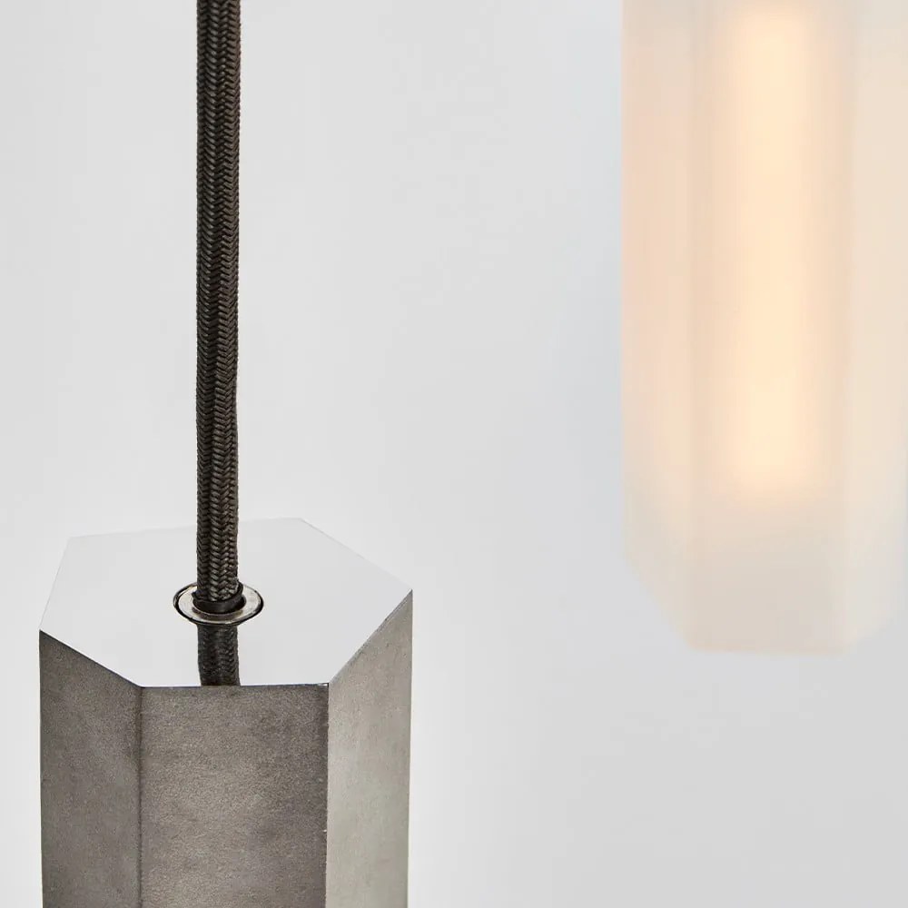 Szara lampa wisząca ze ściemniaczem ø 6 cm Basalt – tala