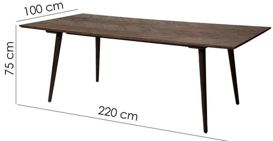 Stół w dekorze wiązu 100x220 cm Bone – DAN-FORM Denmark