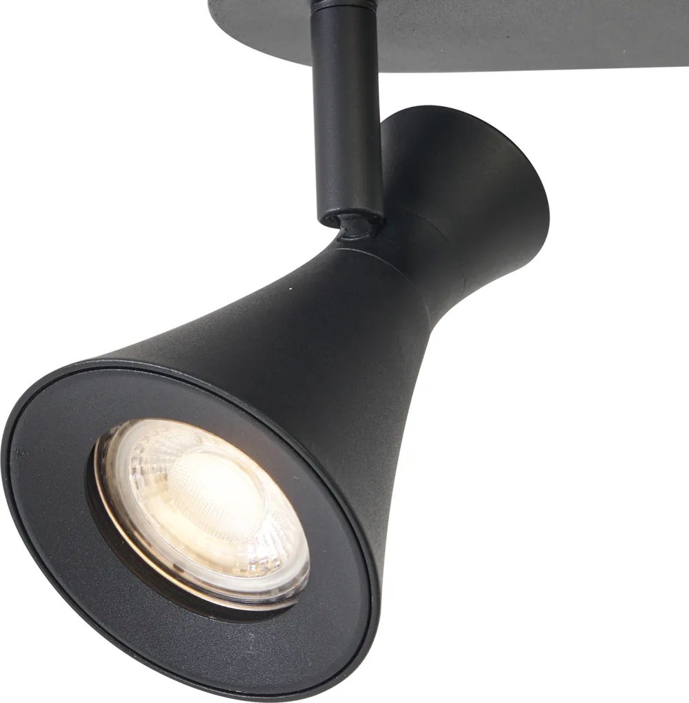 Nowoczesny reflektor sufitowy czarny 2-punktowy regulowany - Triangle
