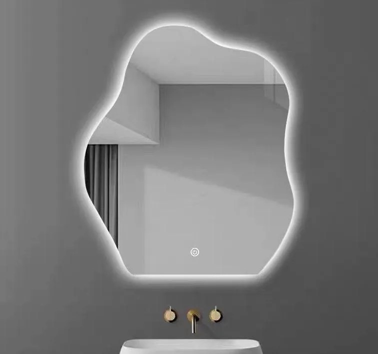 LUSTRO CHMURKA LED 50x70 M-563 WŁĄCZNIK DOTYKOWY  ŁAZIENKOWE Z PODŚWIETLENIEM