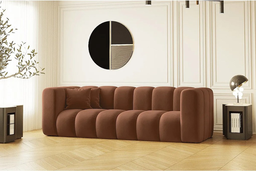 Sofa modułowa trzyosobowa Grand, tkanina Salvador, Brązowy