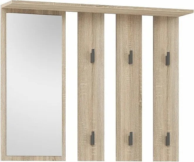 Wieszak Parma | Dąb Sonoma | 100x15x81.5 cm | Lustro i Wieszaki