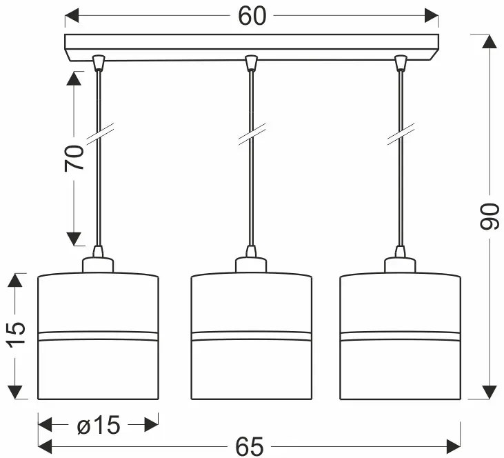 Lampa z 3 abażurami do salonu czarny + złoto - 11X Z037 N1-K46