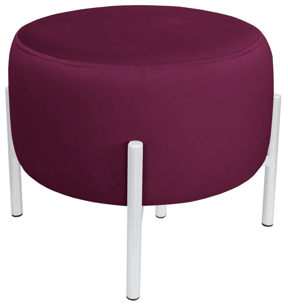 Pufa OLA LOFT ławka podnóżek metal biała MG02