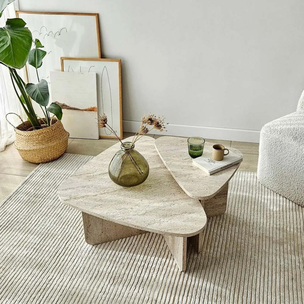 Zestaw stolików konferencyjnych Ballare Travertine, 2 szt.