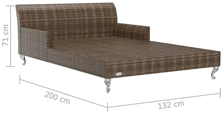 Brązowe rattanowe łózko na taras A8-B57