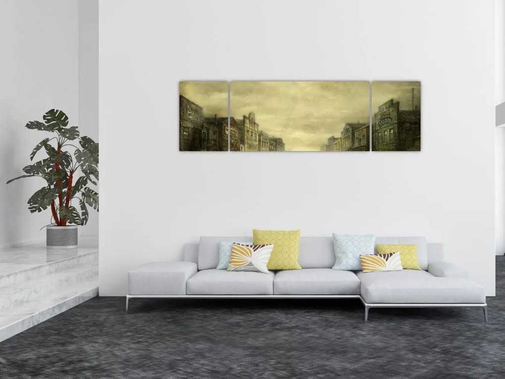 Obraz westernowego miasteczka (170x50 cm)