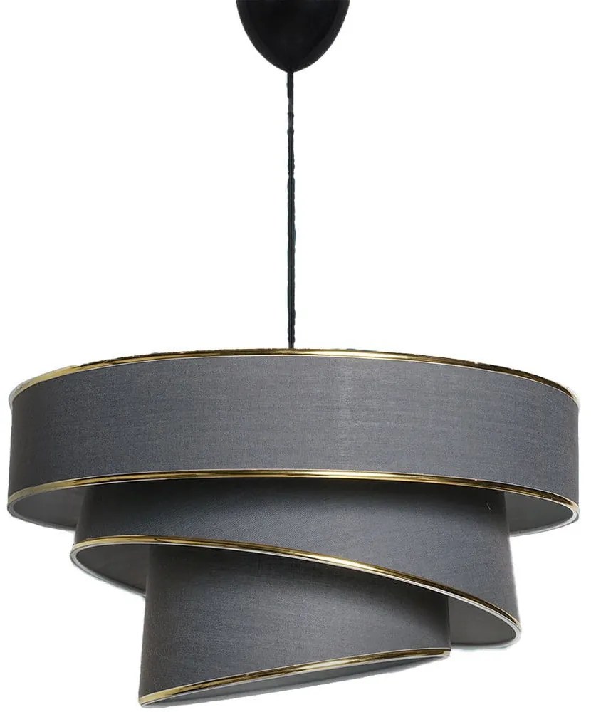 Lampa wisząca w antracytowo-złotym kolorze z tekstylnym kloszem ø 40 cm Couper – Opviq lights