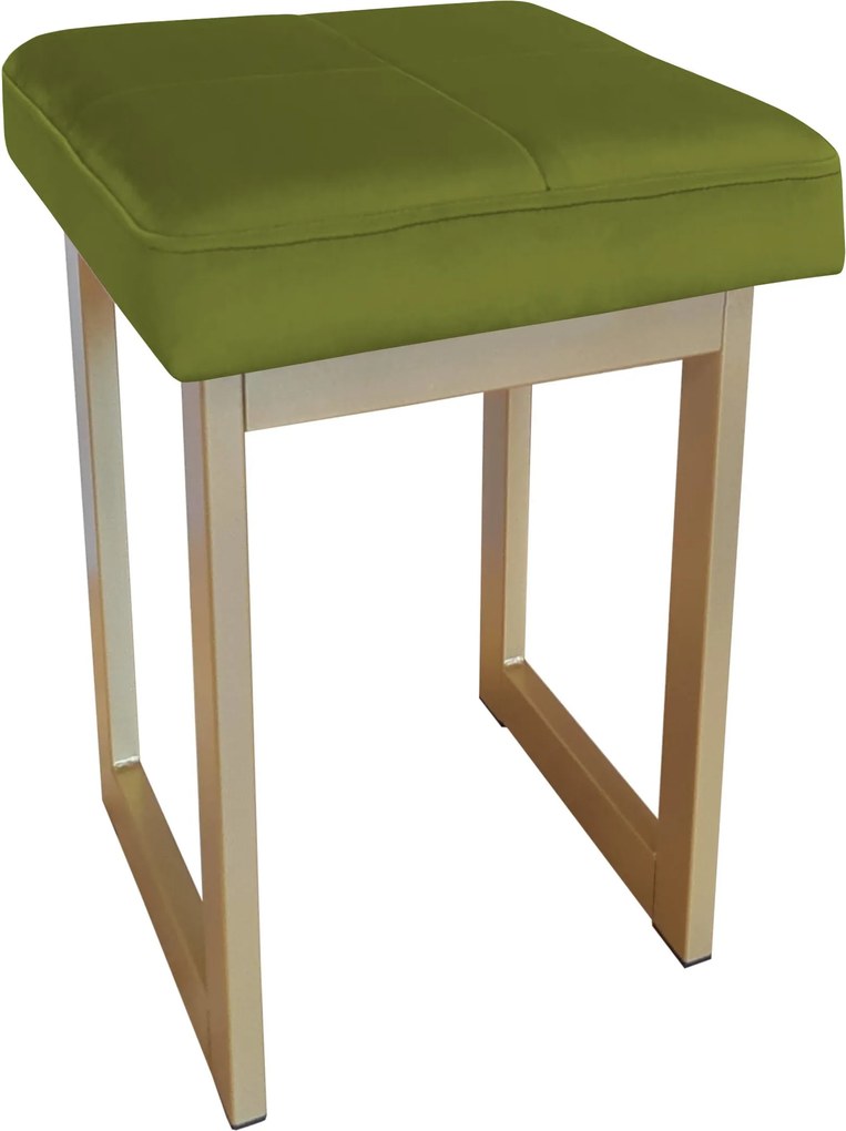 Taboret SOLID tkanina Welur stelaż metalowy STOŁEK LOFT : Kolor Stelaża - Złoty, Kolor tkaniny - VELVET - BL75, Typ tkaniny - Velvet, Wysokość - 60 cm