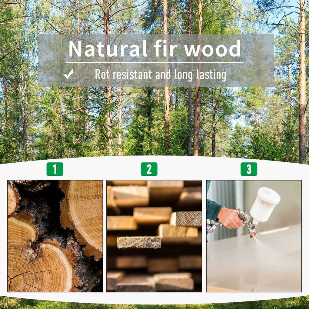 Outsunny Skrzynka na Kwiaty z Kratką Drewniana Pergola dla Roślin Pnących Kolor Węglowy 72.5x31.5x149.5cm | Aosom PL