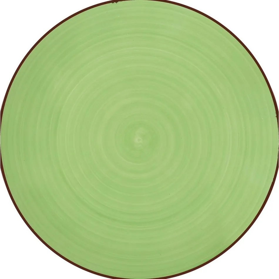 Lamart LT9085 ceramiczny płytki talerz Happy,średnica 26,8 cm, zielony