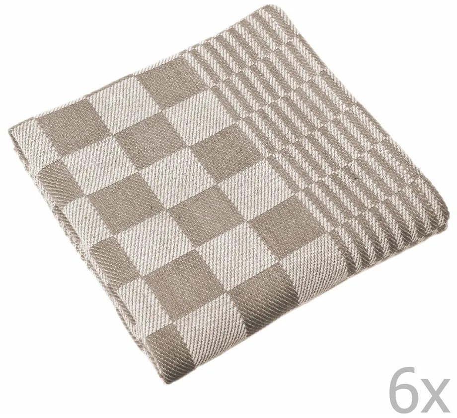 Komplet 6 brązowych ścierek Tiseco Home Studio Mineur, 65x65 cm