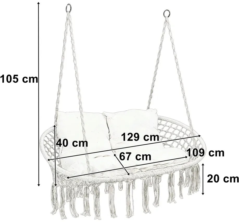 Huśtawka podwójna bocianie gniazdo na balkon D7-N26