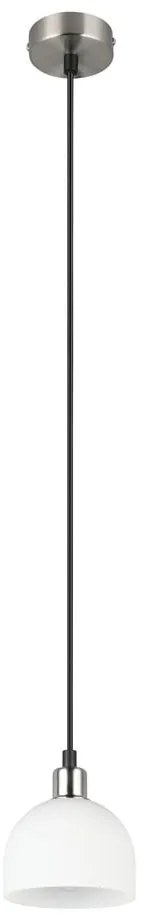 Lampa wisząca w biało-srebrnym kolorze ze szklanym kloszem ø 12 cm Molly – Trio