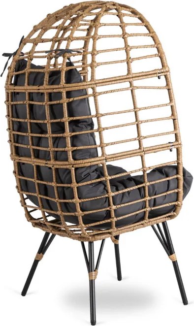 Fotel Ogrodowy MADISON Kokon Wypoczynkowy Szary Nowoczesny Boho
