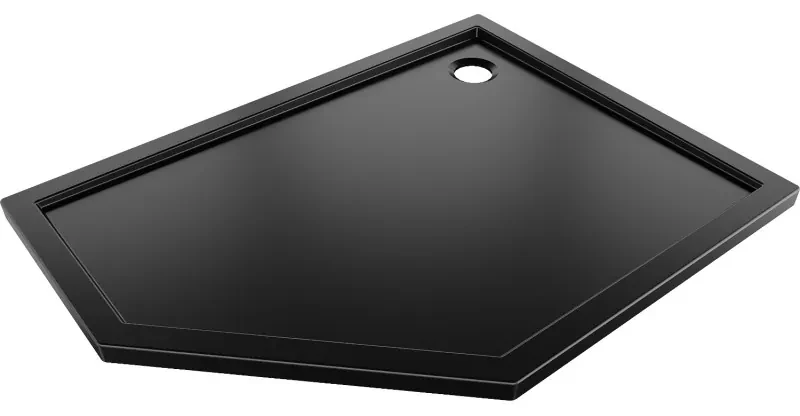Mexen Flow brodzik pięciokątny slim prawy 90 x 80 cm, czarny mat - 46P708090R