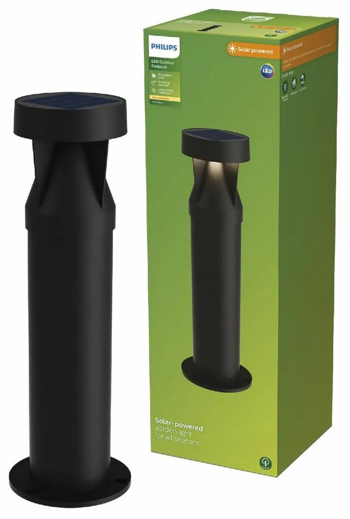 Philips Avery zewnętrzna słupkowa lampa LED,czarna, 1,8 W, 200 lm, 2700 K