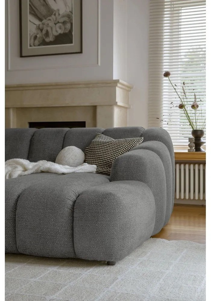 Szary narożnik (prawostronny/z szezlongiem) Shell – Miuform