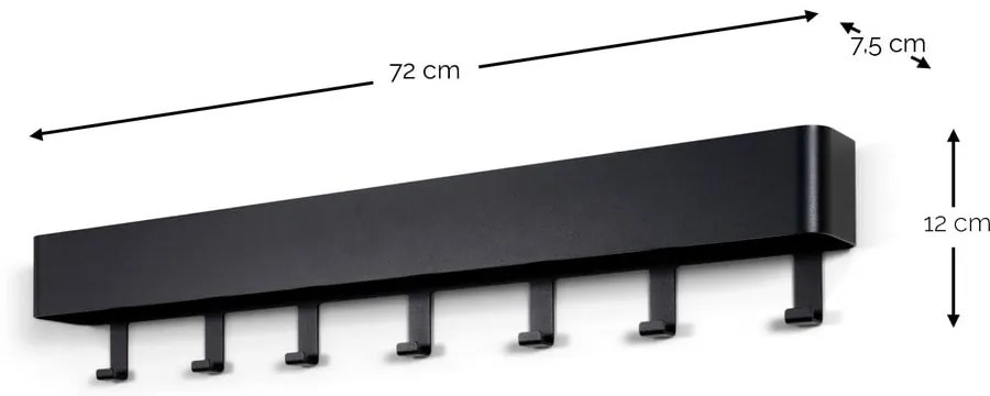 Szarobrązowy metalowy wieszak ścienny z półką 72 cm Dax Play – Spinder Design