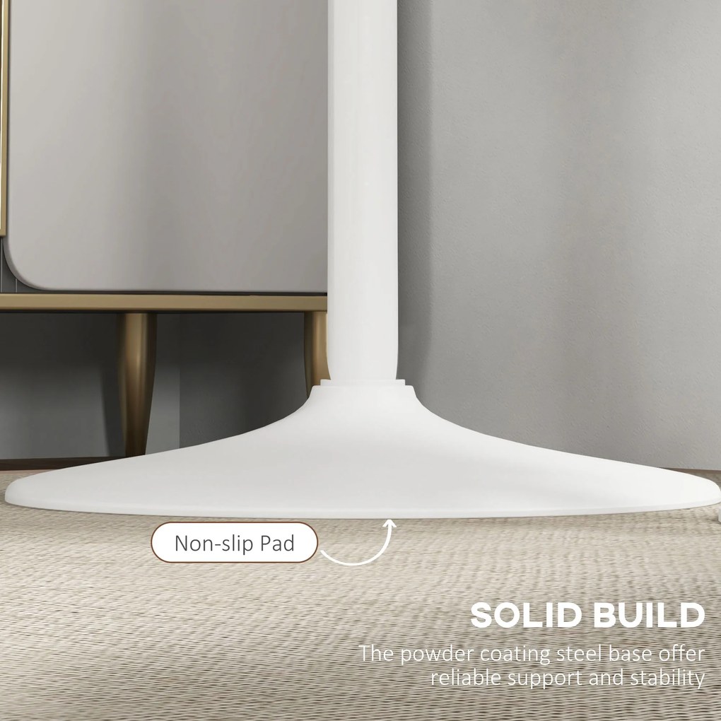 HOMCOM Okrągły stolik barowy biały stół kuchenny do salonu i jadalni stalowy Ø60 x 102 cm | Aosom PL