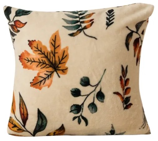 Poszewka z mikropluszu AUTUMNA 45x45 cm, kremowa