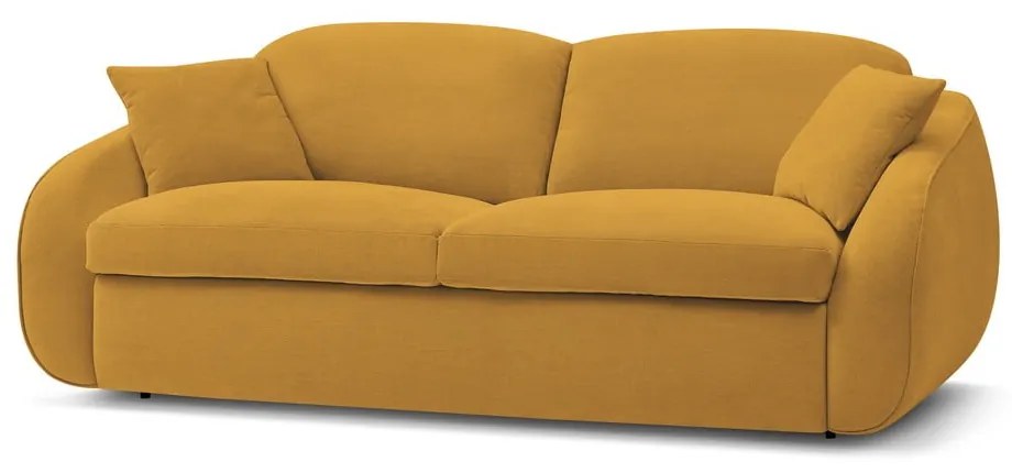 Żółta rozkładana sofa 235 cm Cezanne – Bobochic Paris