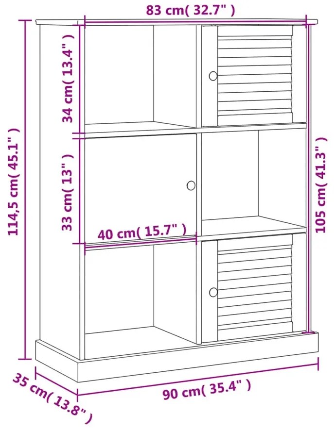 Biały stojący regał z drewna sosnowego W4-A66