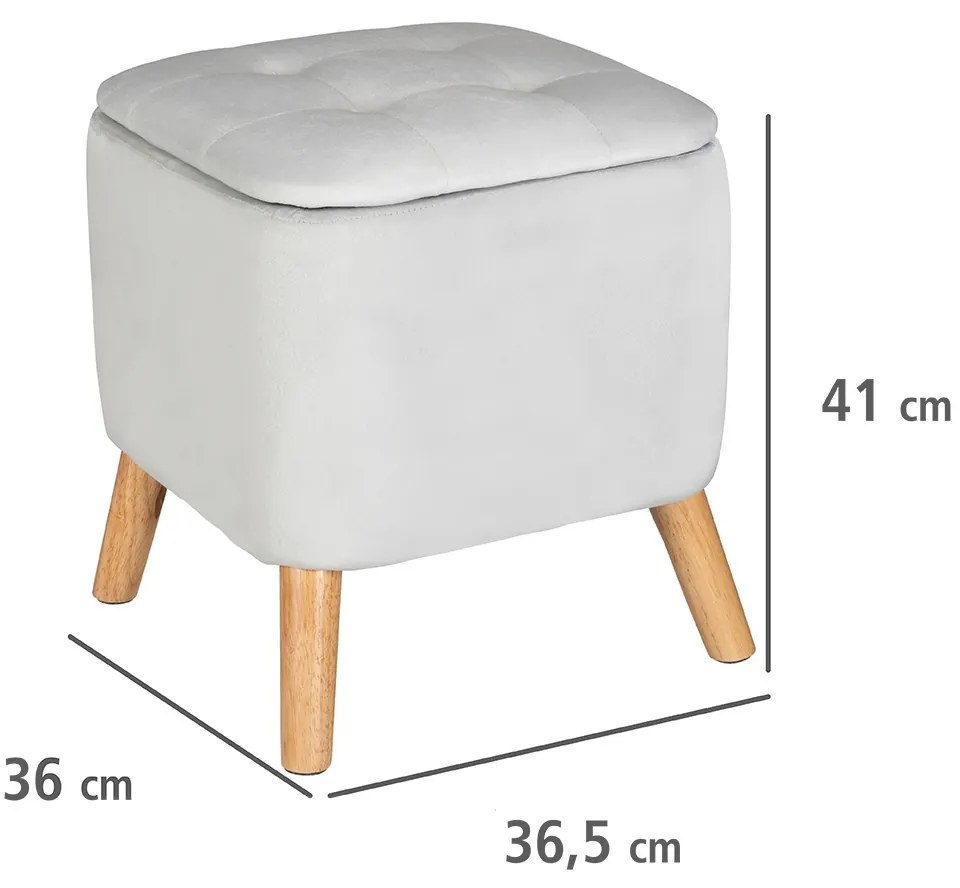 Pufa do salonu EMMA, welurowa, z miejscem do przechowywania, 42, 5 cm, WENKO