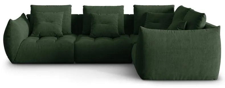 Ciemnozielony narożnik (prawostronny/w kształcie litery L) Bloom – Micadoni Home