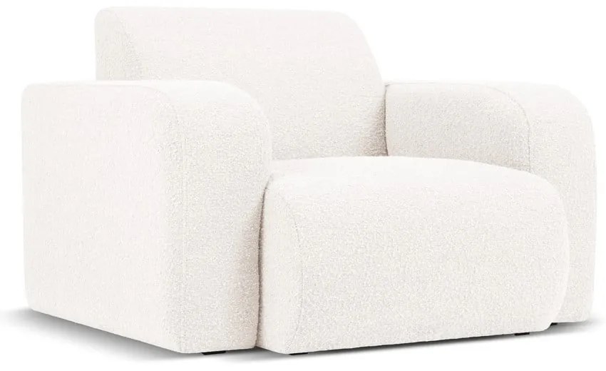 Biały fotel z materiału bouclé Molino – Micadoni Home