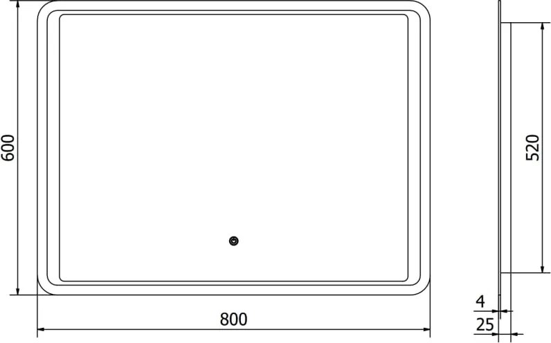 Mexen Zusa lustro łazienkowe podświetlane 80 x 60 cm, LED 6000K, antypara - 9808-080-060-611-00