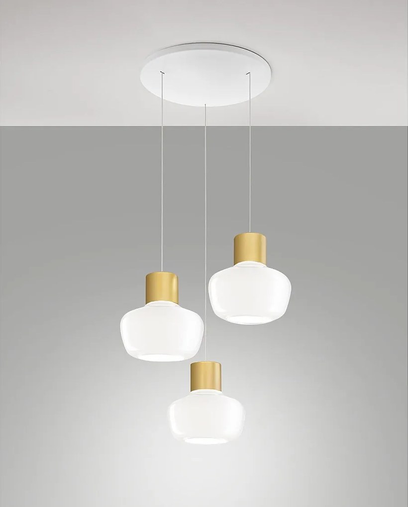 Lampa wisząca LED Kino 36W 3900lm 3000K, ściemnialna, metalowa i ze szkła borokrzemianowego, biała - Kino
