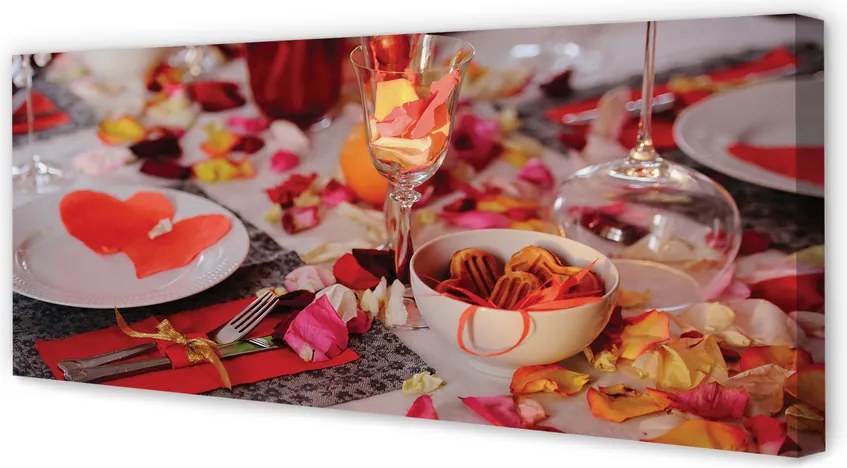 Obraz canvas na ścianę Romantyczny Wieczór z Różami