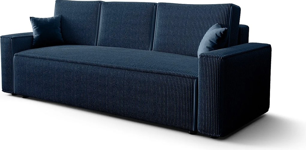 BEDANTE Sofa AMBRO Poso 05 z funkcją spania, ciemnoniebieski sofa z pojemnikiem, skrzynia na pościel, kanapa do salonu, kanapa, sofa, sofa z funkcją spania